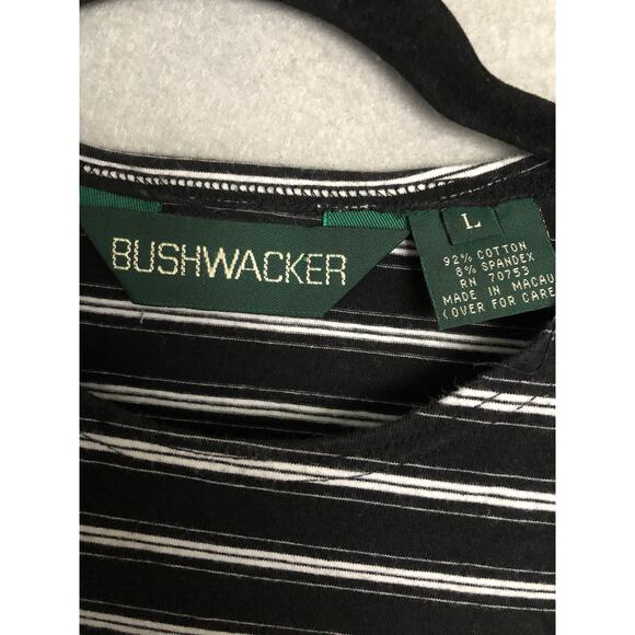 Bushwacker Stripe Tee Women's Large Crew Neck Short Sleeve - Picture 2 of 6